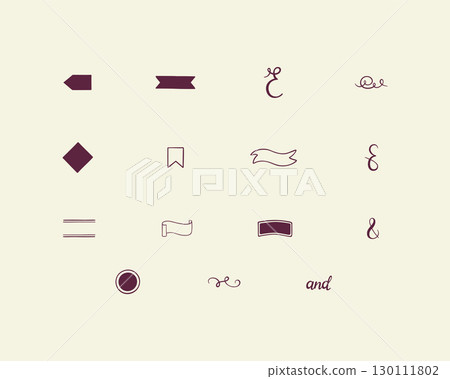Simple hand-drawn dividers, ribbons, and decorative elements set Simple hand-drawn dividers, ribbons, and decorative elements set 130111802