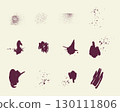 Hand-drawn paint splatters and ink blots set 130111806