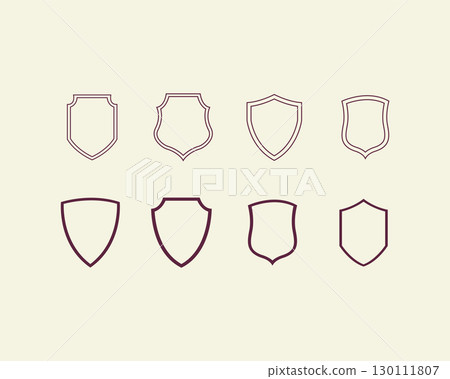 Simple shield icons and logo templates set 130111807