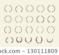 Simple hand-drawn botanical wreaths and laurels set 130111809