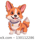 Cute Corgi Dog Drawing Vector Illustration 130112286