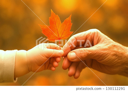 Gentle supporting hands - Close-up of hands with intergenerational communication and family love Gentle supporting hands - Close-up of hands with intergenerational communication and family love 130112291