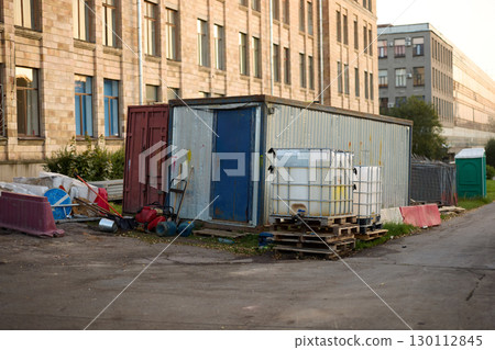 Urban Storage Containers Found in an Expansive Industrial Area Amid Modern Infrastructure 130112845