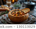 Carrot and Potato Stew in a Bread Bowl 130113029