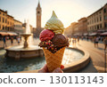 Gelato in a European Square 130113143
