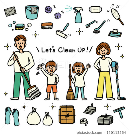 清潔家庭父母與兒童兒童清潔工具圖示插圖集 清潔家庭父母與兒童兒童清潔工具圖示插圖集 130113264