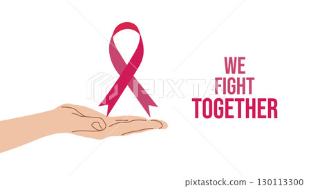 Breast Cancer Awareness Month. Pink ribbon symbol. Design postcard, banner, poster, and social media post. Vector illustration. Breast Cancer Awareness Month. Pink ribbon symbol. Design postcard, banner, poster, and social media post. Vector illustration. 130113300