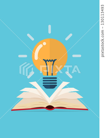 Ideas book on light bulb stock illustration Ideas book on light bulb stock illustration 130113493