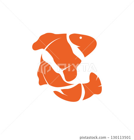 clown fish logo design with minimalist concept ocean aquarium fish nemo ornamental templet icon illustration symbol 130113501