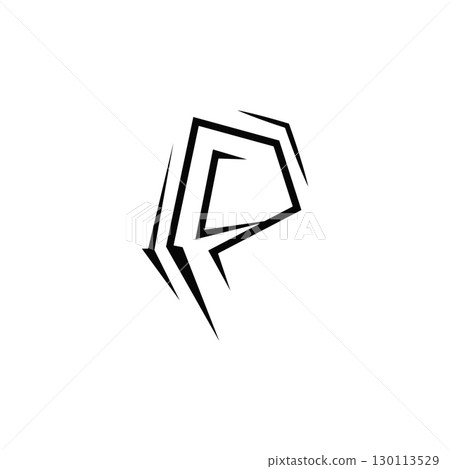 letter p logo concept simple modern design initial alphabet logo as a symbol of a business product brand illustration of a letter template with a line concept 130113529