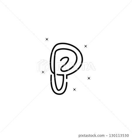 letter p logo concept simple modern design initial alphabet logo as a symbol of a business product brand illustration of a letter template with a line concept 130113530