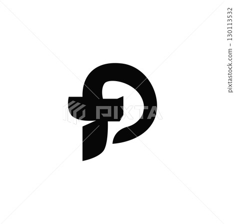 letter p logo concept simple modern design initial alphabet logo as a symbol of a business product brand illustration of a letter template with a line concept 130113532