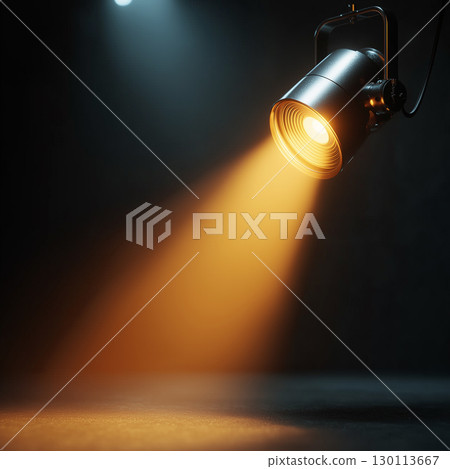 Stage lighting effects symbolizing direction and attention 130113667