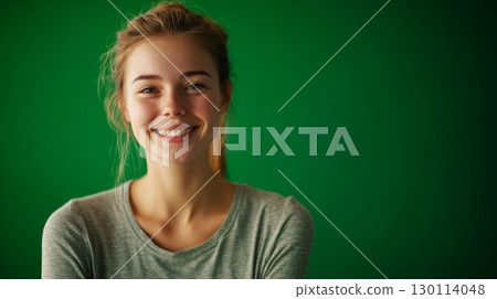 A subtle smile suggests a readiness to embrace the unknown and explore hidden treasures 130114048