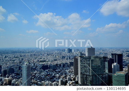 Clouds and urban landscape floating in the summer sky from the Tokyo Metropolitan Government Observatory 130114695