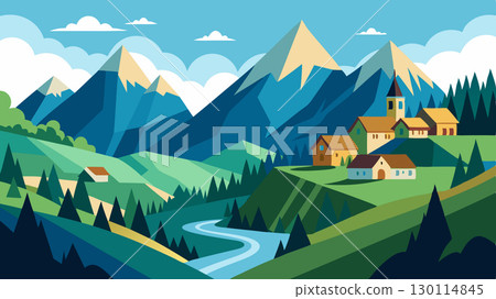 With a backdrop of majestic mountain ranges this village is a haven for outdoor enthusiasts offering countless opportunities for hiking skiing and other activities.. 130114845