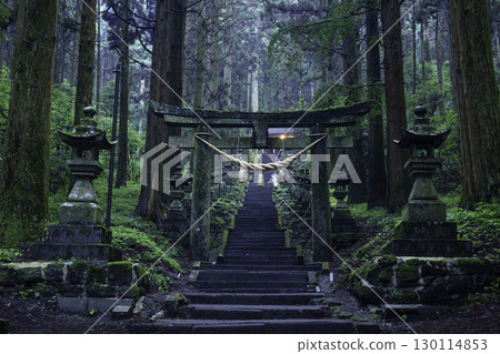 充滿神秘氣氛的上色見熊野座神社(熊本縣高森町) 充滿神秘氣氛的上色見熊野座神社(熊本縣高森町) 130114853