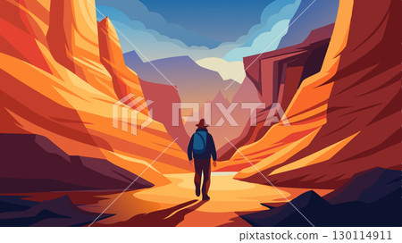 Wandering through the canyon the sense of awe grows with each turn as the sandstone cliffs reveal new layers textures and hues.. 130114911