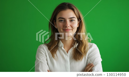 There is a subtle smile conveying a message of hope and connection 130114950