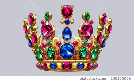 鑲嵌著五彩寶石的王冠 鑲嵌著五彩寶石的王冠 130115096