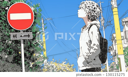 負面情況，如售罄、不可能或反對：以禁止進入標誌和麵無表情的女人為代表 130115275