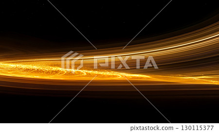 Background of golden shining lines floating in space 130115377