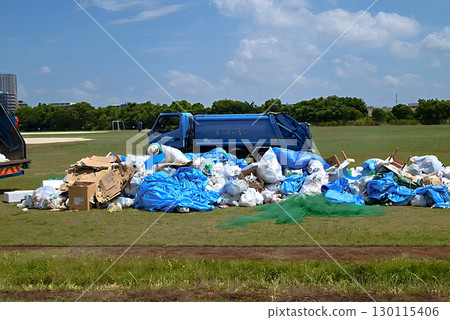Garbage after the fireworks display Garbage after the fireworks display 130115406