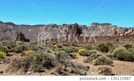A Scenic Desert Landscape characterized by Unique Rock Formations and Stunning Views A Scenic Desert Landscape characterized by Unique Rock Formations and Stunning Views 130115987