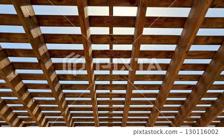 Stunning Wooden Pergola Structure with a Beautiful Sky View for Relaxation and Comfort Stunning Wooden Pergola Structure with a Beautiful Sky View for Relaxation and Comfort 130116002