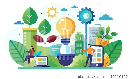 A sustainable tech startup concept focused on developing eco friendly technologies and promoting sustainable business practices, creating innovative solutions that minimize environmental impact  130116132