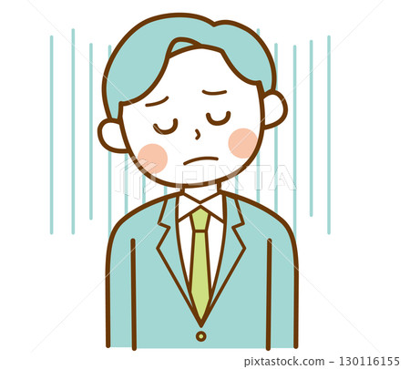 Illustration of a disappointed and depressed man in a suit 130116155