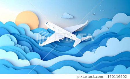 Commercial passenger jet aircraft flying in the sky over clouds Commercial passenger jet aircraft flying in the sky over clouds 130116202