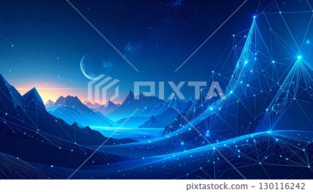 Abstract blue background with a 3D origami paper boat sailing on the water Abstract blue background with a 3D origami paper boat sailing on the water 130116242