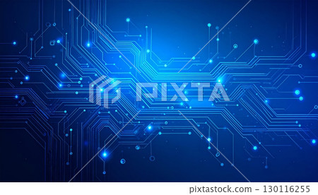 Abstract blue circuit board background with digital lines illustrating computer processor technology Abstract blue circuit board background with digital lines illustrating computer processor technology 130116255