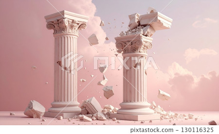 Column illustration vector design of ancient Roman Greek marble temple architecture 130116325