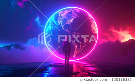 A 3D globe of the blue planet Earth in space with continents visible, showcasing its global geography A 3D globe of the blue planet Earth in space with continents visible, showcasing its global geography 130116385