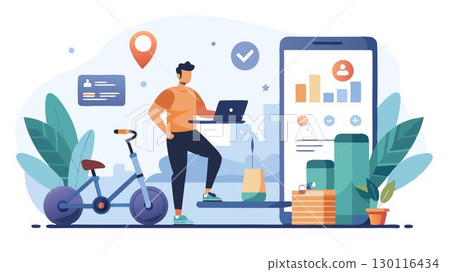 A tech-enabled fitness equipment rental service concept utilizing a user-friendly online platform for booking, real-time tracking, and contactless delivery and pickup, offering customers a modern and 130116434
