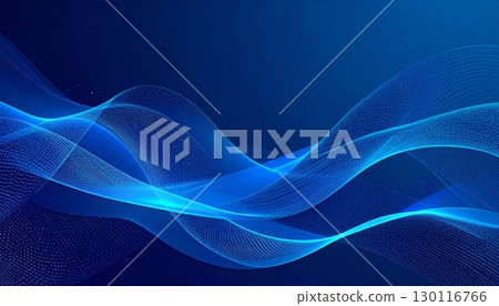 Abstract digital art with blue light waves and fractal textures creating a flowing pattern on a dark background Abstract digital art with blue light waves and fractal textures creating a flowing pattern on a dark background 130116766