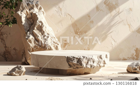 Ancient ice caves carved from mountain rock and stone with a winter landscape Ancient ice caves carved from mountain rock and stone with a winter landscape 130116818