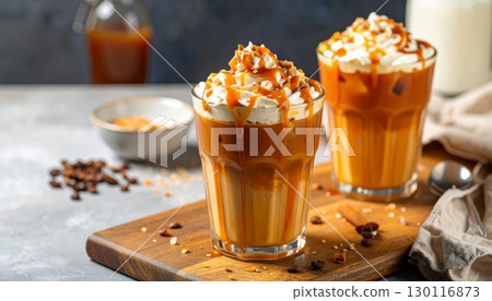 Iced beverages, including cola, beer with ice cream, and iced coffee, are perfect cold drinks Iced beverages, including cola, beer with ice cream, and iced coffee, are perfect cold drinks 130116873