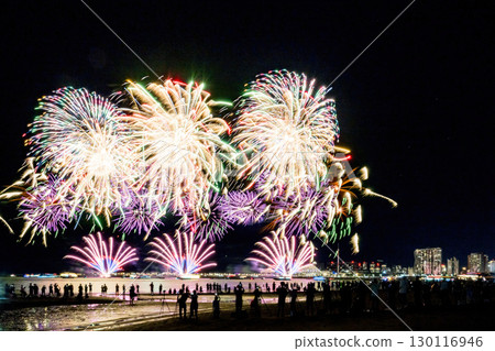 Fireworks in Tamsui,New Taipei City,Taiwan. 130116946