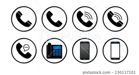 Phone icons and telephone sign symbols. Call icons in various styles. Phone icons and telephone sign symbols. Call icons in various styles. 130117101