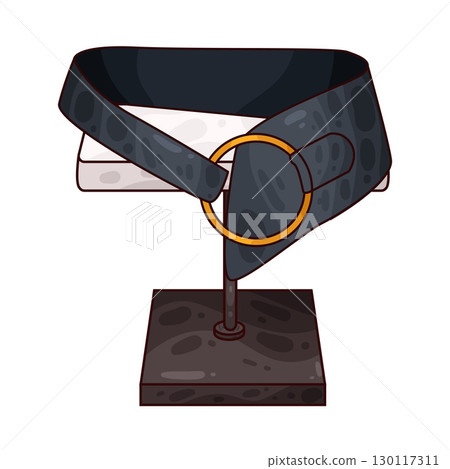 illustration of belt on table illustration of belt on table 130117311
