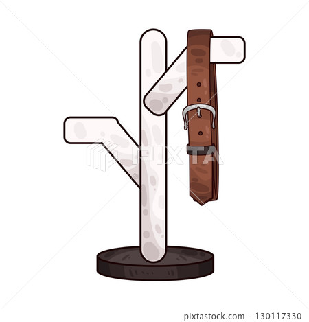 illustration of belt on standing rack illustration of belt on standing rack 130117330
