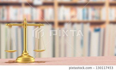 The Gold Libra and jigsaw for law concept 3d Rendering. 130117453