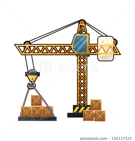 illustration of tower crane illustration of tower crane 130117525