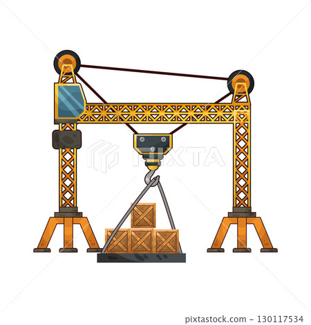 illustration of tower crane illustration of tower crane 130117534