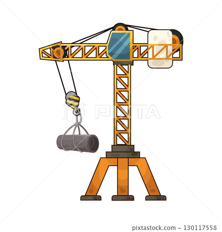 illustration of tower crane illustration of tower crane 130117558