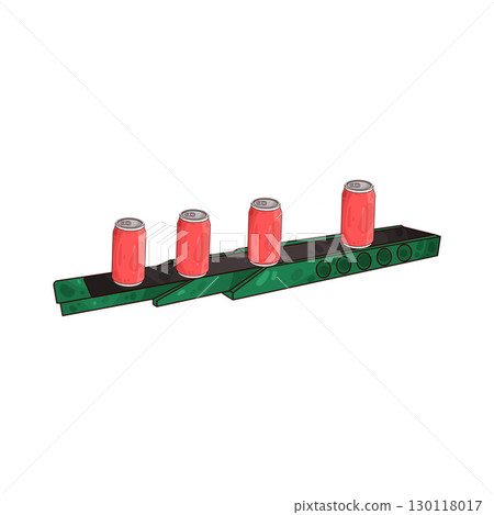 illustration of cans on conveyor 130118017