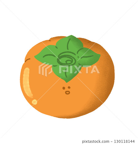 Hand-drawn simple cute smiling persimmon illustration Hand-drawn simple cute smiling persimmon illustration 130118144